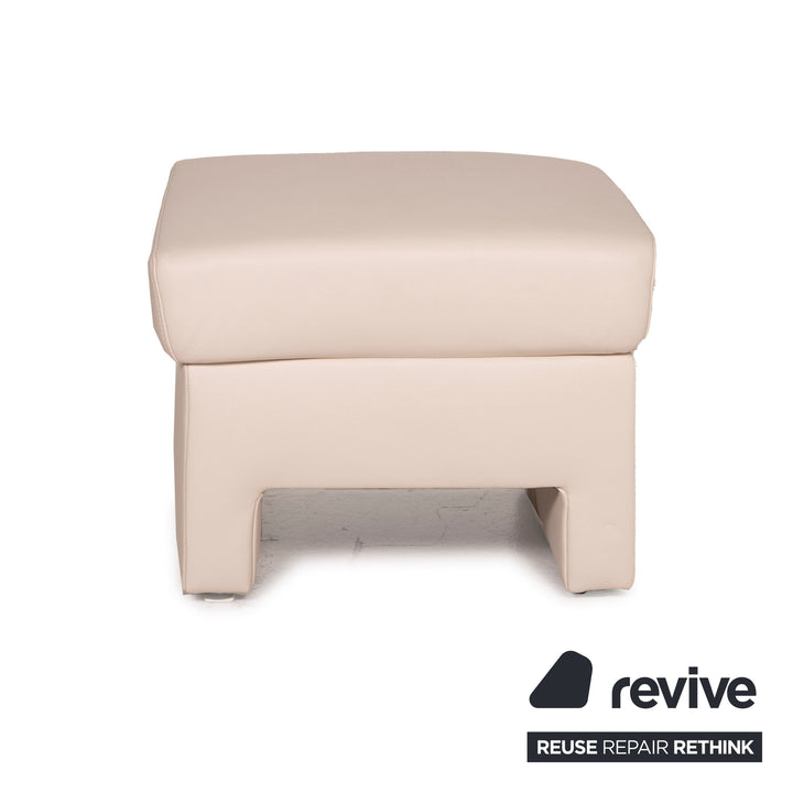 Ewald Schillig Flex Plus Leder Hocker Creme