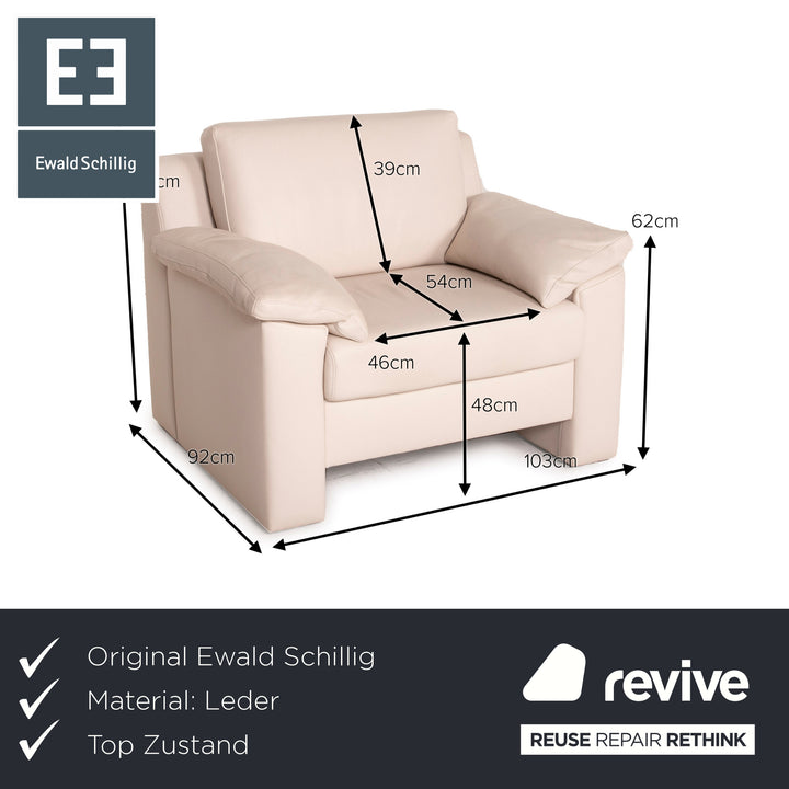 Ewald Schillig Flex Plus leather armchair cream