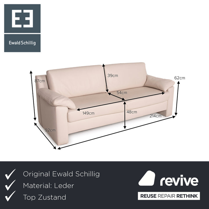 Ewald Schillig Flex Plus Leder Sofa Creme Zweisitzer