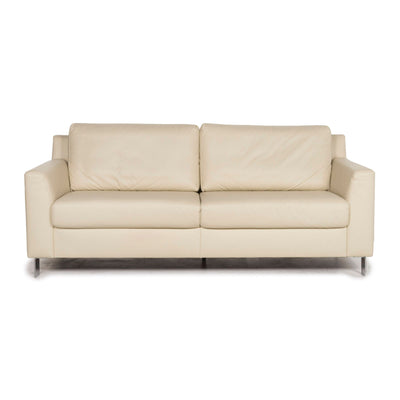 Ewald Schillig Flex Plus Leder Sofa Creme Zweisitzer Couch #12824