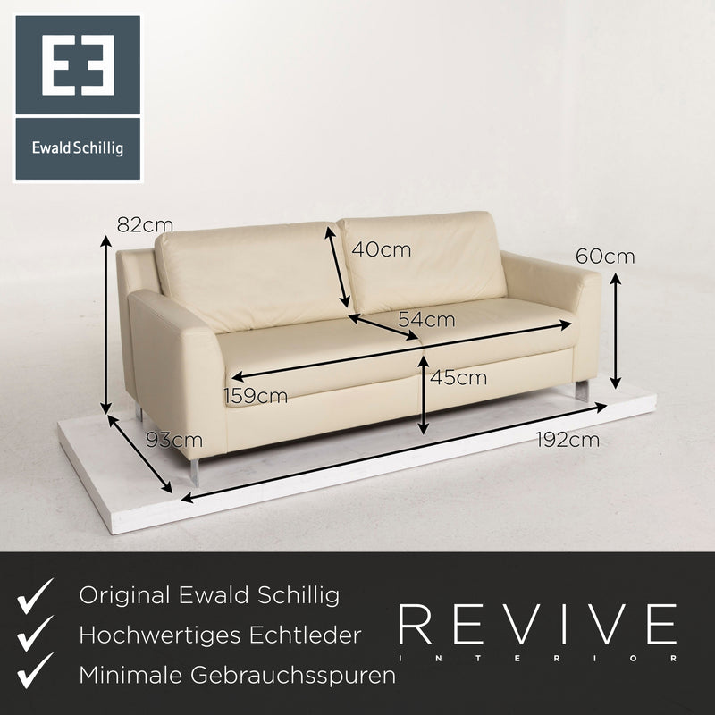 Ewald Schillig Flex Plus Leder Sofa Creme Zweisitzer Couch 