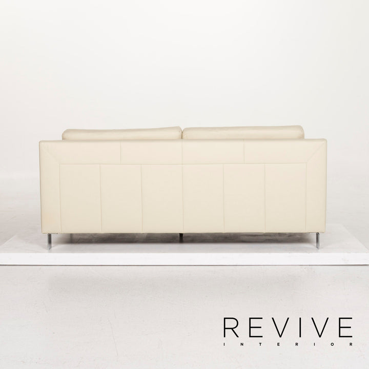Ewald Schillig Flex Plus leather sofa cream two-seater couch #12824