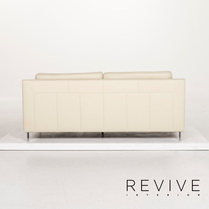 Ewald Schillig Flex Plus Leder Sofa Creme Zweisitzer Couch 