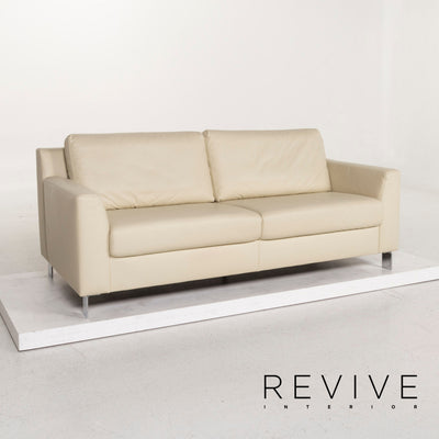 Ewald Schillig Flex Plus Leder Sofa Creme Zweisitzer Couch #12824