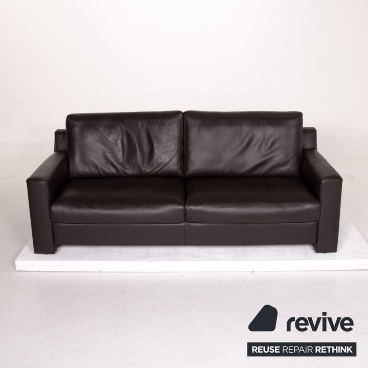 Ewald Schillig Flex Plus Leder Sofa Dunkelbraun Braun Zweisitzer Couch #14354