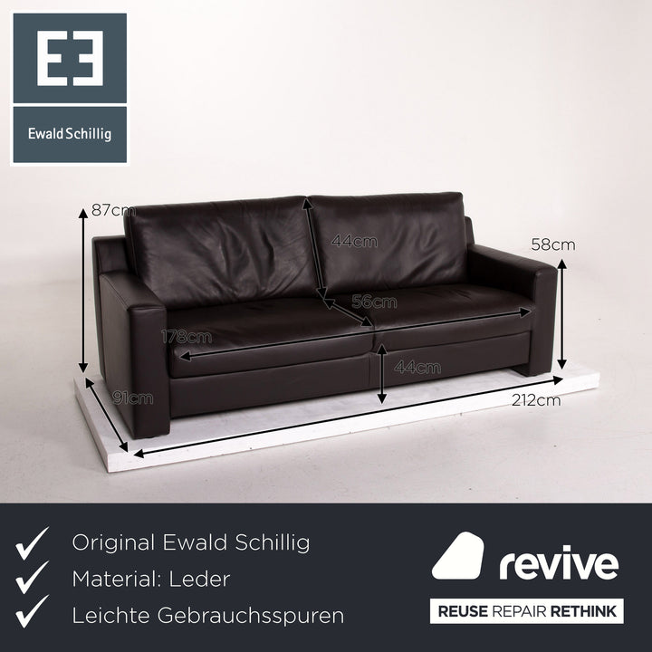 Ewald Schillig Flex Plus Leder Sofa Dunkelbraun Braun Zweisitzer Couch #14354