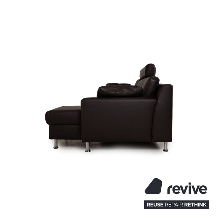 Ewald Schillig Flex Plus Leder Sofa Dunkelbraun Ecksofa Couch