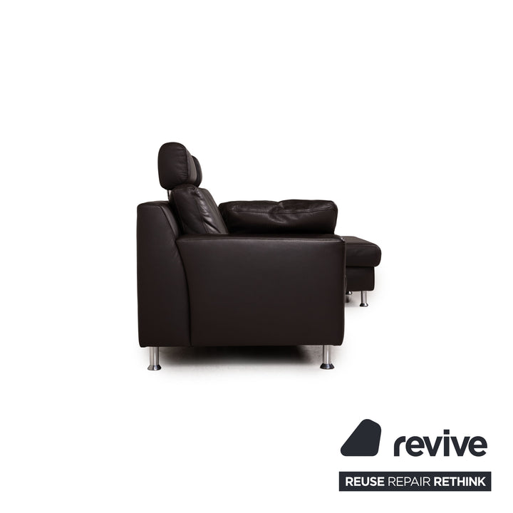 Ewald Schillig Flex Plus Leder Sofa Dunkelbraun Ecksofa Couch