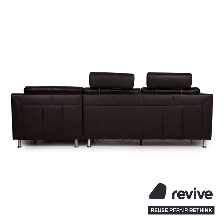 Ewald Schillig Flex Plus Leder Sofa Dunkelbraun Ecksofa Couch