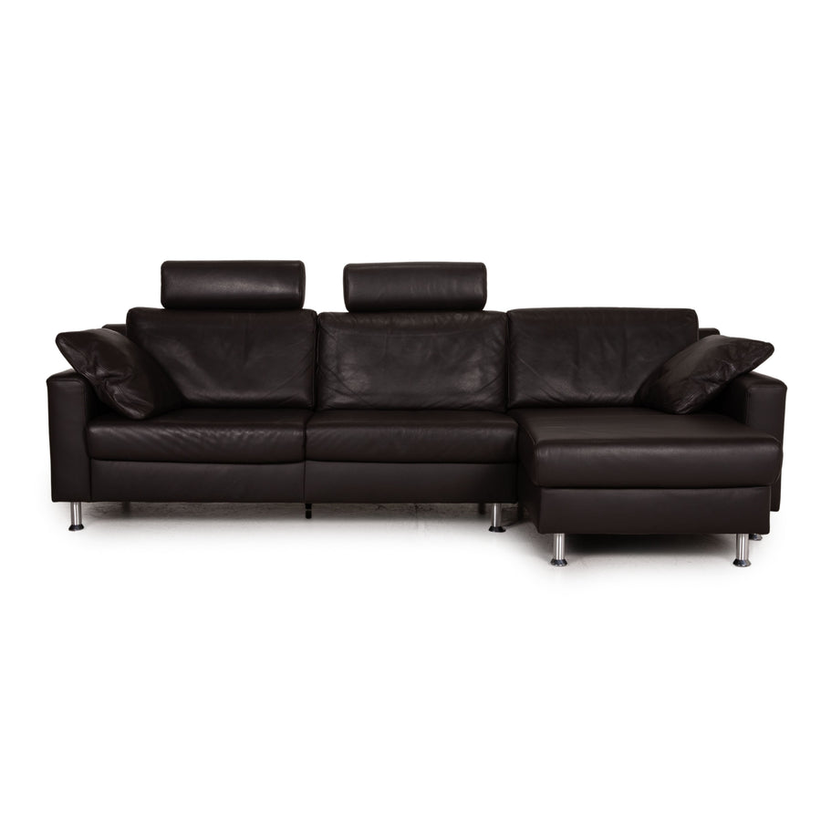 Ewald Schillig Flex Plus Leder Sofa Dunkelbraun Ecksofa Couch