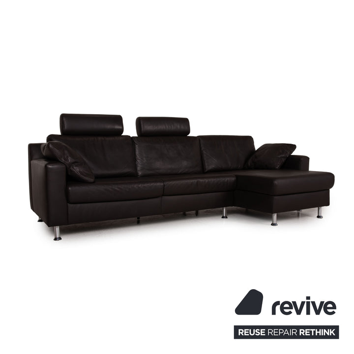 Ewald Schillig Flex Plus Leder Sofa Dunkelbraun Ecksofa Couch