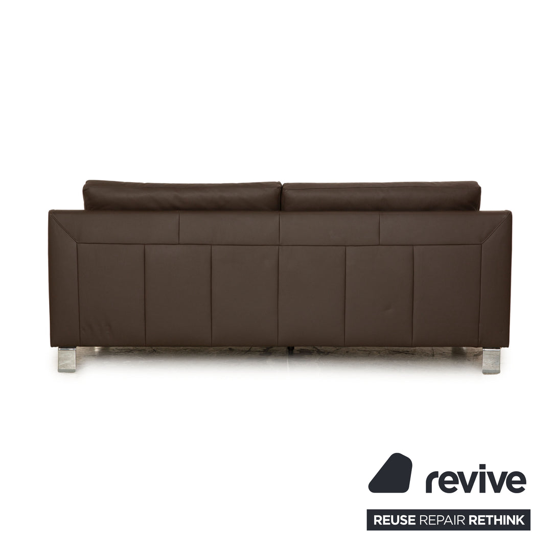 Ewald Schillig Flex Plus Leather Sofa Set Brown Three-Seater Two-Seater Sofa Couch