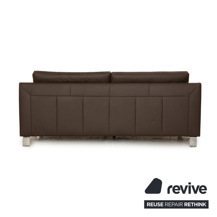 Ewald Schillig Flex Plus Leather Sofa Set Brown Three-Seater Two-Seater Sofa Couch