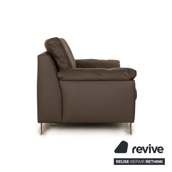 Ewald Schillig Flex Plus Leather Sofa Set Brown Three-Seater Two-Seater Sofa Couch