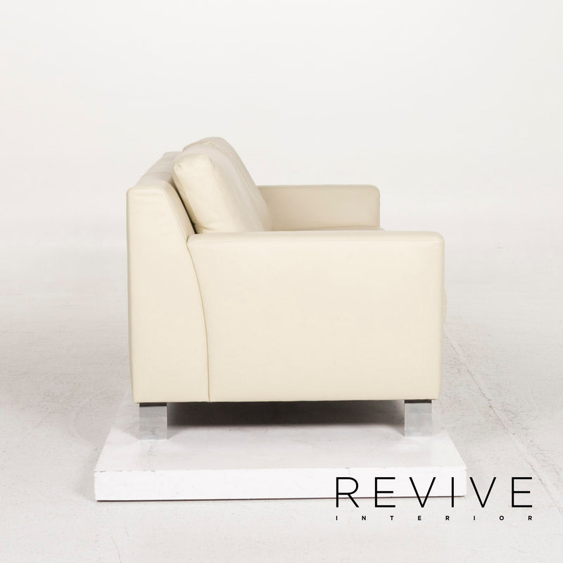 Ewald Schillig Flex Plus Leder Sofa Garnitur Creme 1x Dreisitzer 1x Zweisitzer 