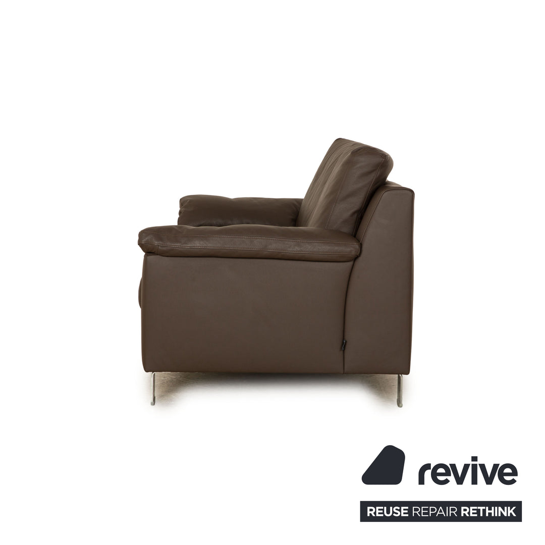 Ewald Schillig Flex Plus Leder Zweisitzer Braun Dunkelbraun Sofa Couch