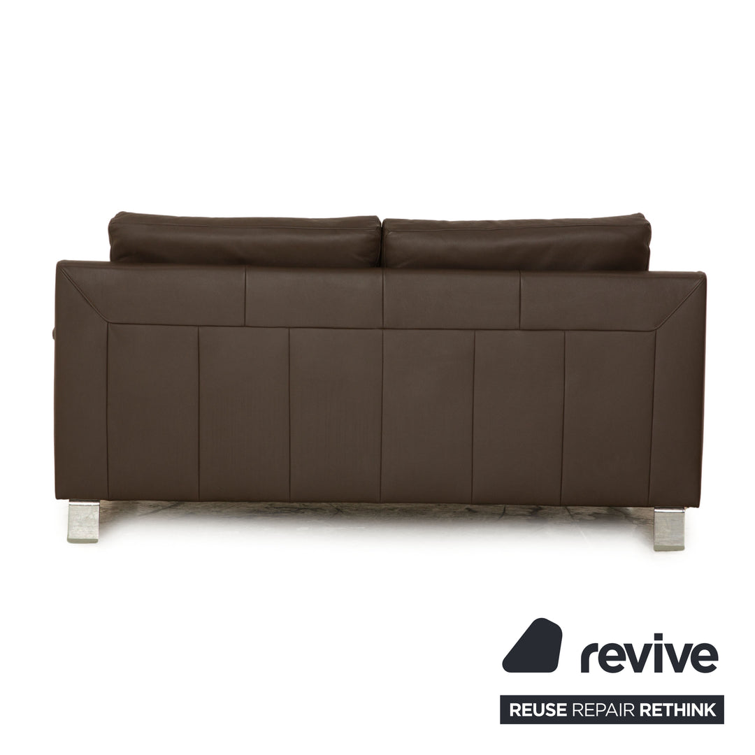 Ewald Schillig Flex Plus Leder Zweisitzer Braun Dunkelbraun Sofa Couch
