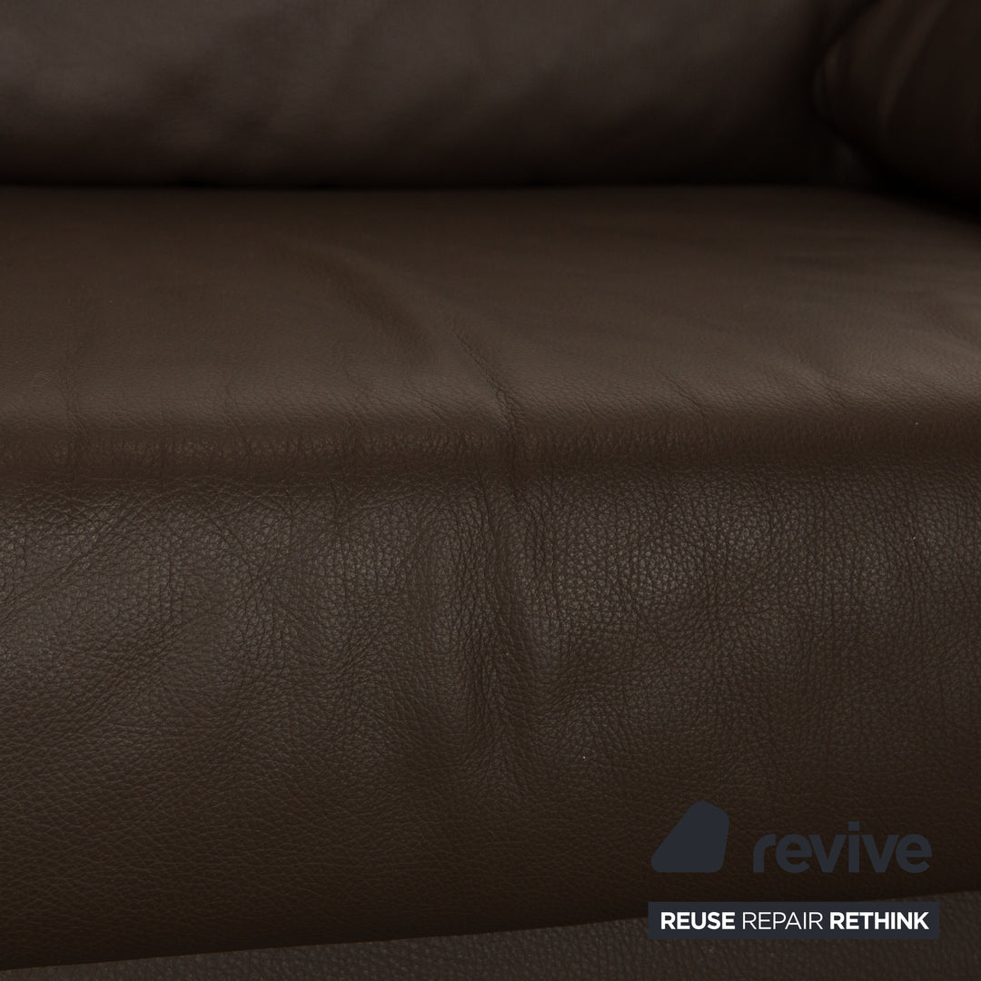 Ewald Schillig Flex Plus Leder Zweisitzer Braun Dunkelbraun Sofa Couch
