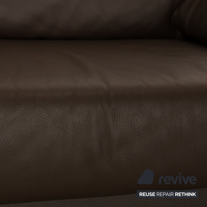 Ewald Schillig Flex Plus Leder Zweisitzer Braun Dunkelbraun Sofa Couch