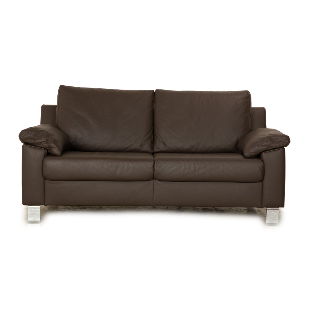 Ewald Schillig Flex Plus Leder Zweisitzer Braun Dunkelbraun Sofa Couch