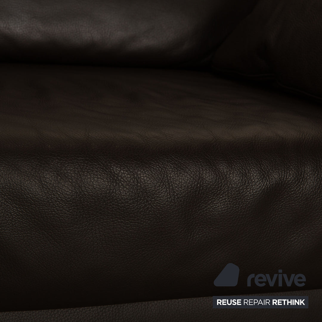 Ewald Schillig Flex Plus Leder Zweisitzer Braun Sofa Couch