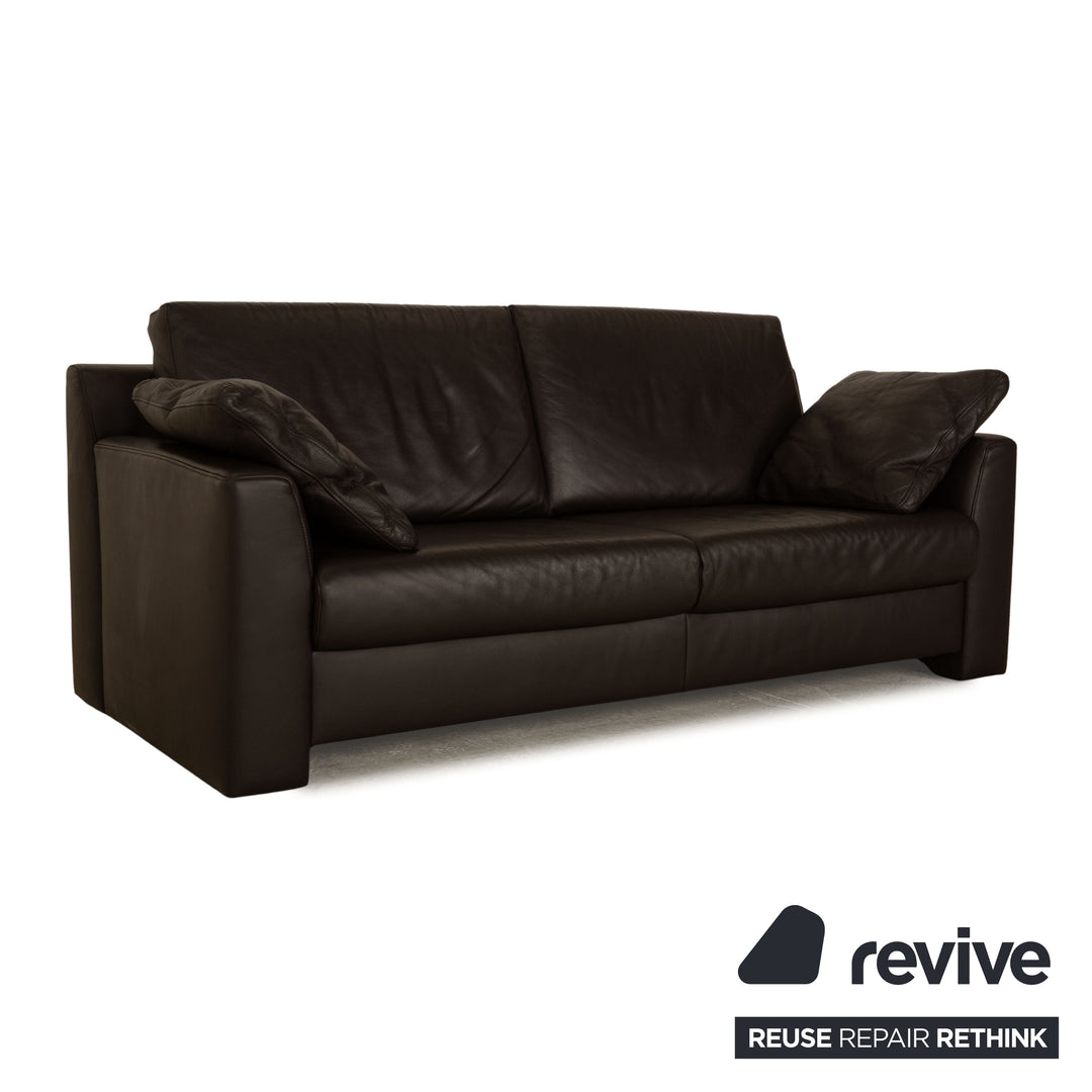 Ewald Schillig Flex Plus Leder Zweisitzer Braun Sofa Couch