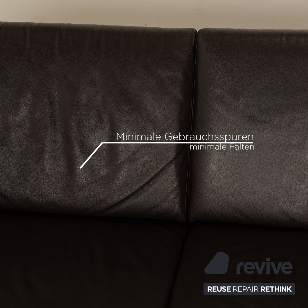 Ewald Schillig Flex Plus Leder Zweisitzer Braun Sofa Couch