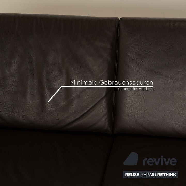 Ewald Schillig Flex Plus Leder Zweisitzer Braun Sofa Couch