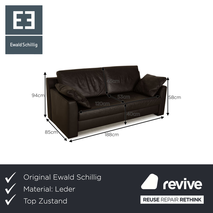 Ewald Schillig Flex Plus Leder Zweisitzer Braun Sofa Couch