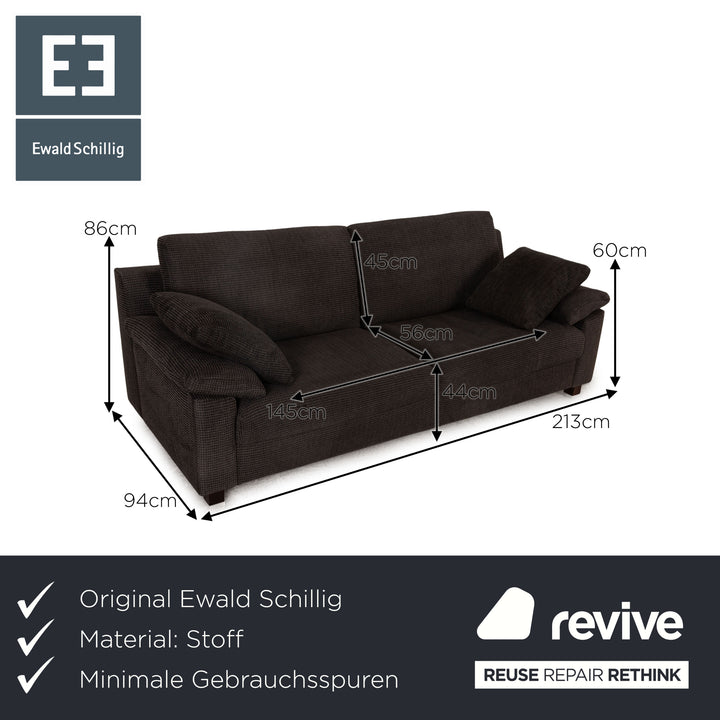 Ewald Schillig Flex Plus Stoff Dreisitzer Grau Couch Sofa
