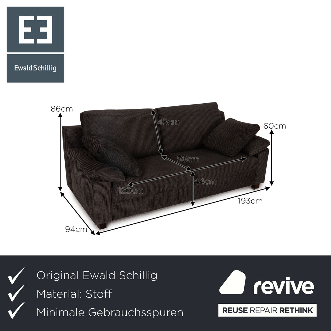 Ewald Schillig Flex Plus fabric two-seater gray couch sofa