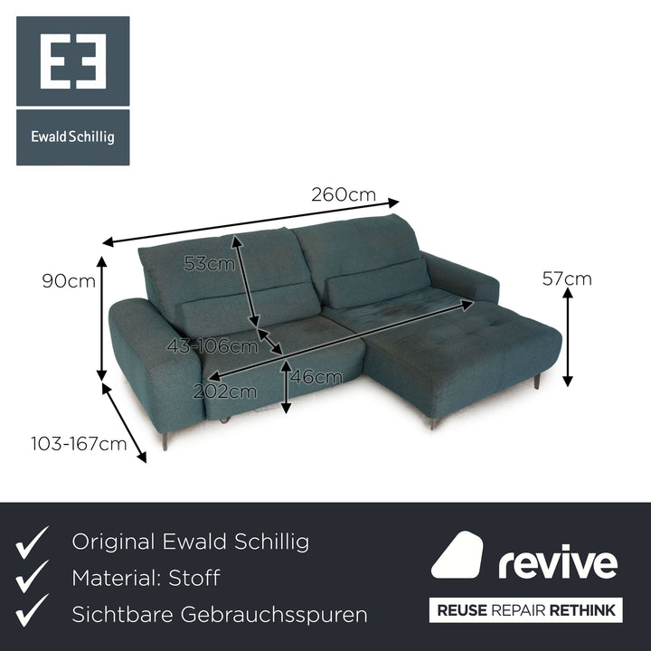 Ewald Schillig Gladiola Plus Stoff Sofa Türkis Zweisitzer elektr. Funktion