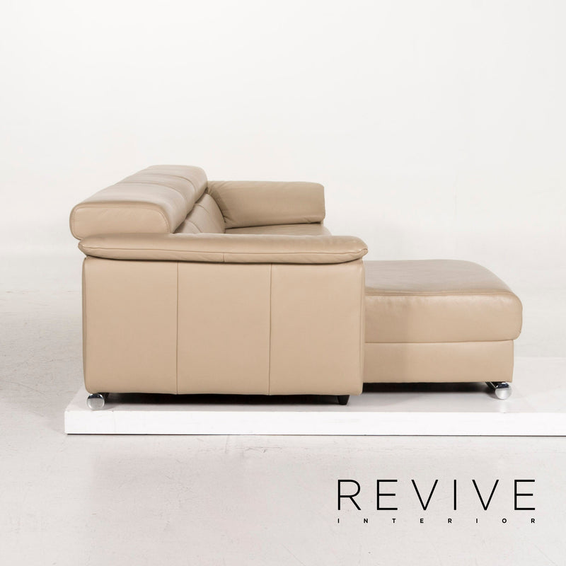 Ewald Schillig Harry Leder Ecksofa Beige Sofa Funktion Couch 