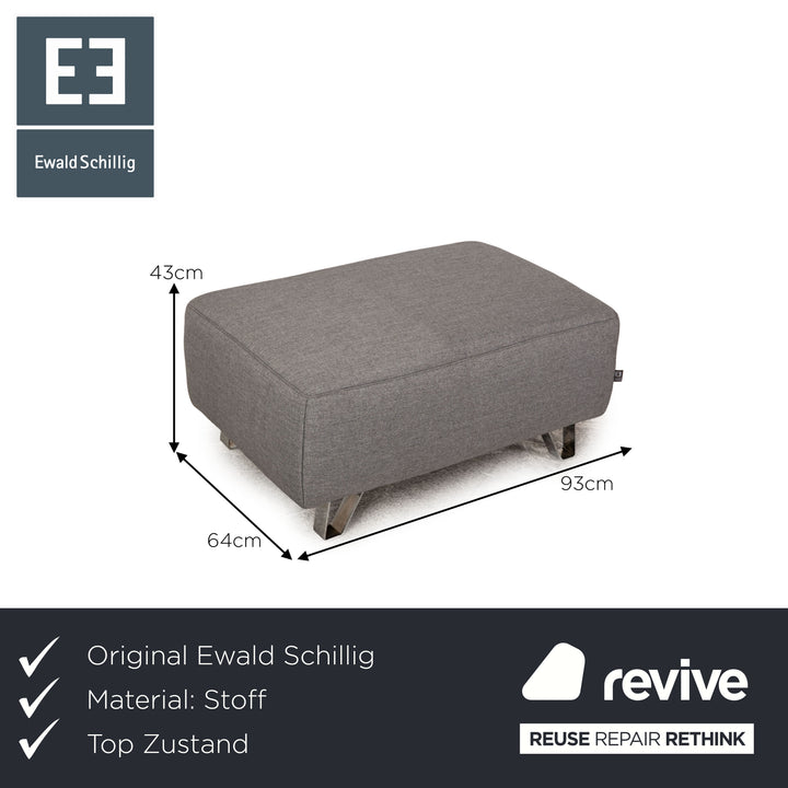 Ewald Schillig Hocker Stoff Grau