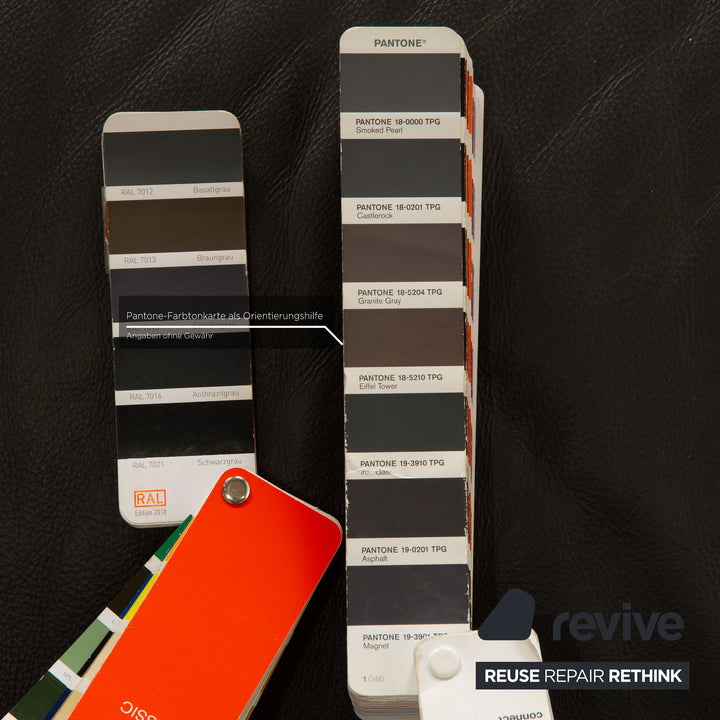 Ewald Schillig Leder Dreisitzer Grau Sofa Couch manuelle Funktion