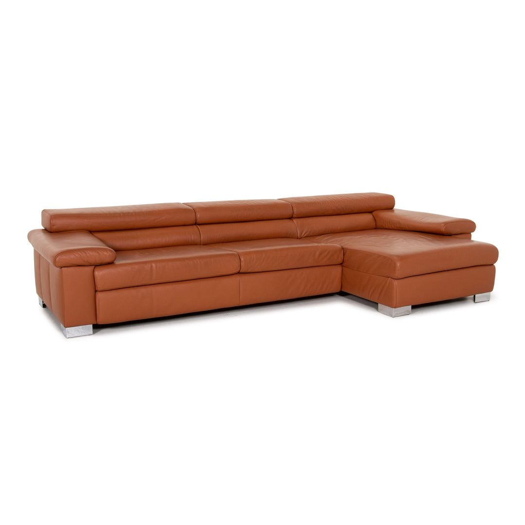 Ewald Schillig Leder Ecksofa Braun Cognac Sofa Funktion Couch #14263