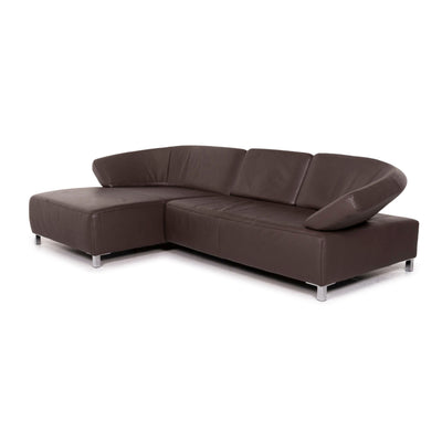 Ewald Schillig Leder Ecksofa Braun Dunkelbraun Sofa Couch #12170