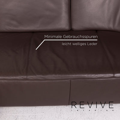 Ewald Schillig Leder Ecksofa Braun Dunkelbraun Sofa Couch #12170