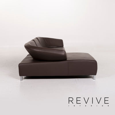 Ewald Schillig Leder Ecksofa Braun Dunkelbraun Sofa Couch #12170