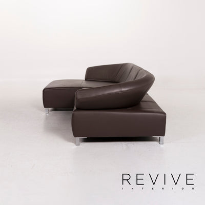 Ewald Schillig Leder Ecksofa Braun Dunkelbraun Sofa Couch #12170