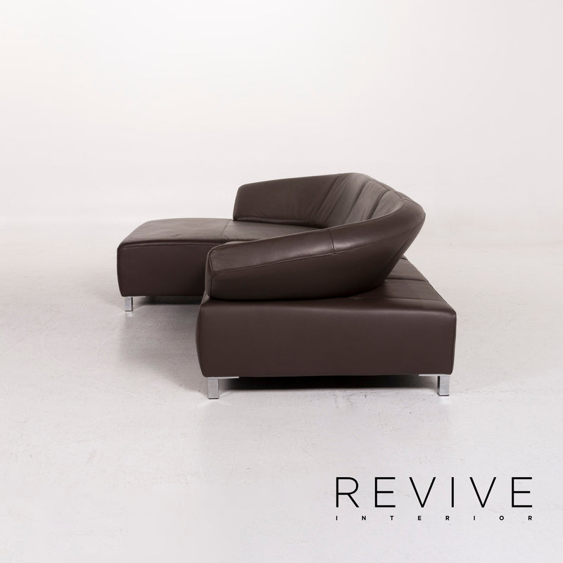 Ewald Schillig Leder Ecksofa Braun Dunkelbraun Sofa Couch 