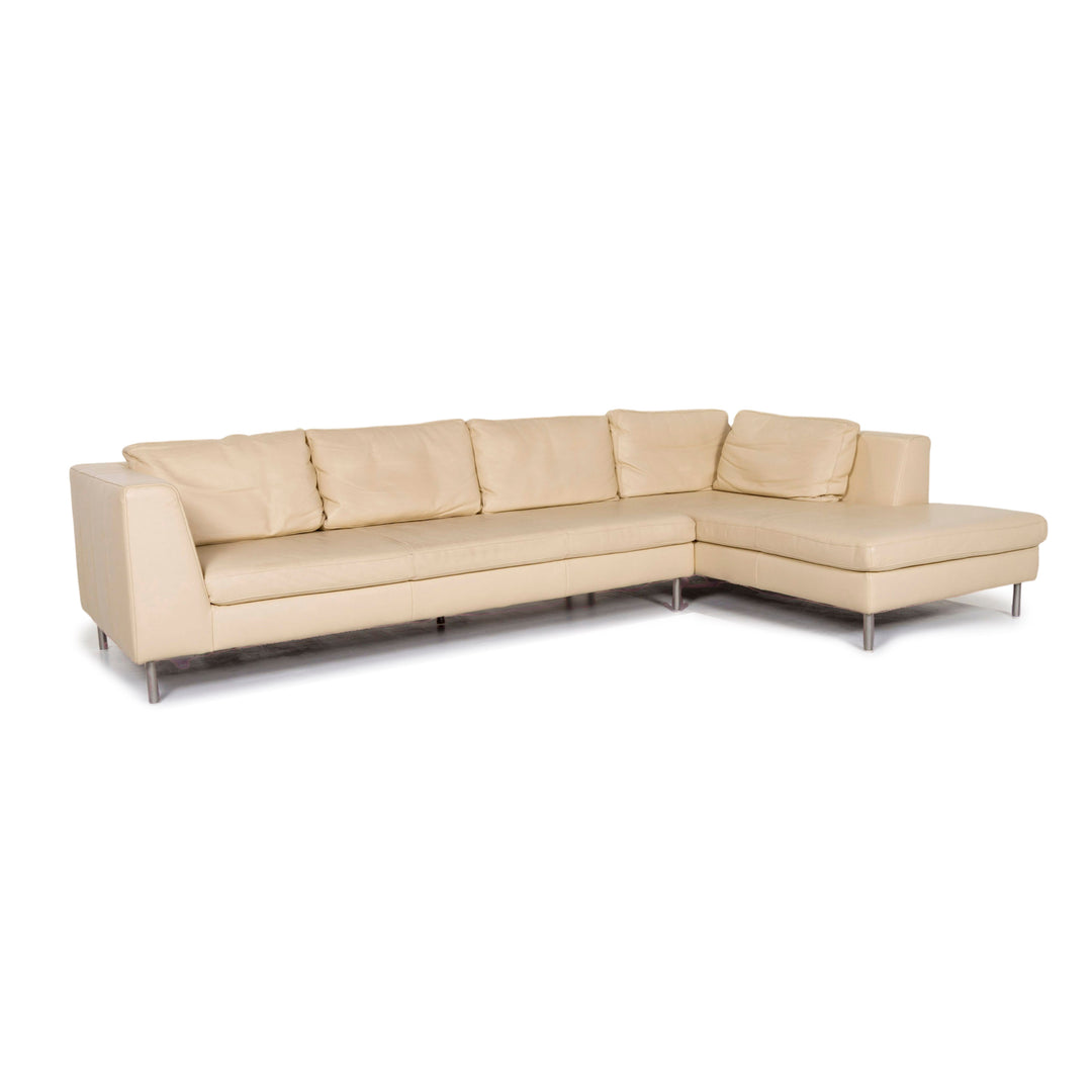 Ewald Schillig Leder Ecksofa Creme Sofa Couch #13235