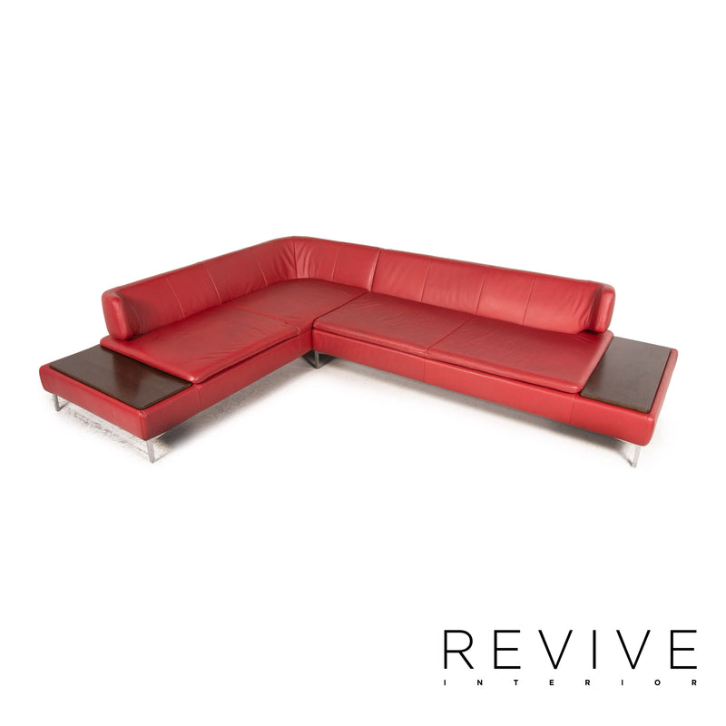 Ewald Schillig Leder Ecksofa Rot Sofa Couch