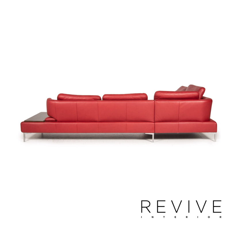 Ewald Schillig Leder Ecksofa Rot Sofa Couch