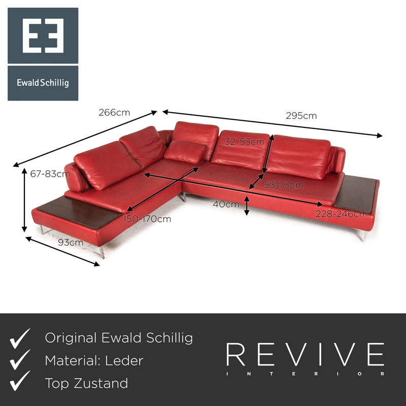 Ewald Schillig Leder Ecksofa Rot Sofa Couch