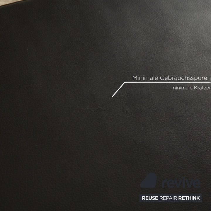 Ewald Schillig Tabouret en Cuir Gris