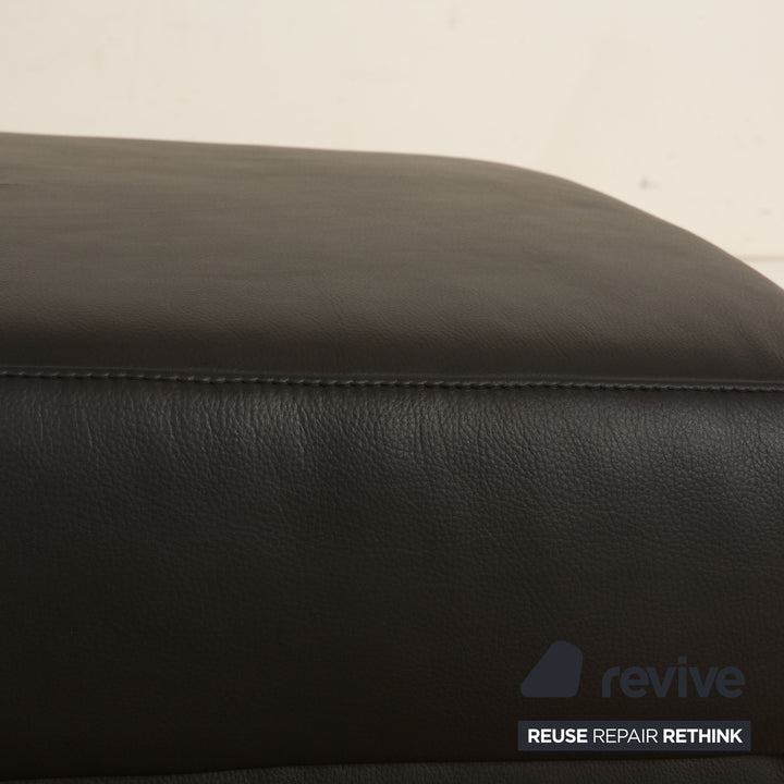 Ewald Schillig Tabouret en Cuir Gris