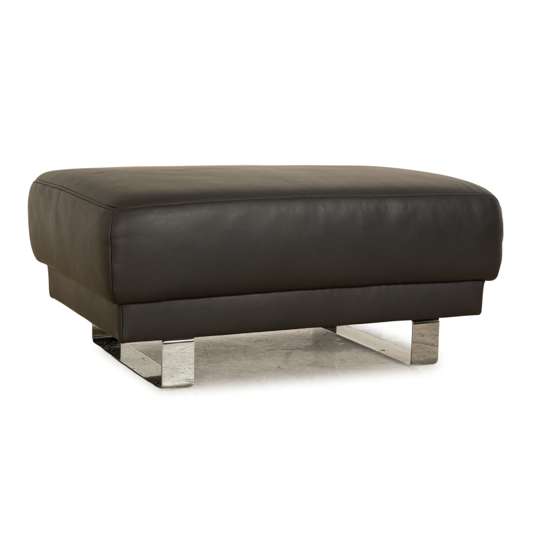 Ewald Schillig Tabouret en Cuir Gris