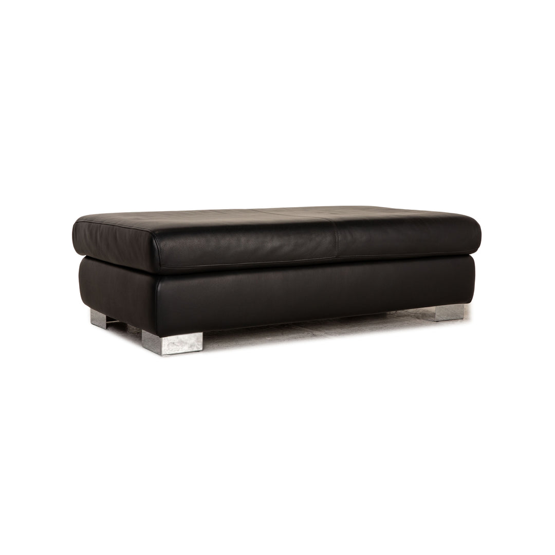 Ewald Schillig Leder Hocker Schwarz