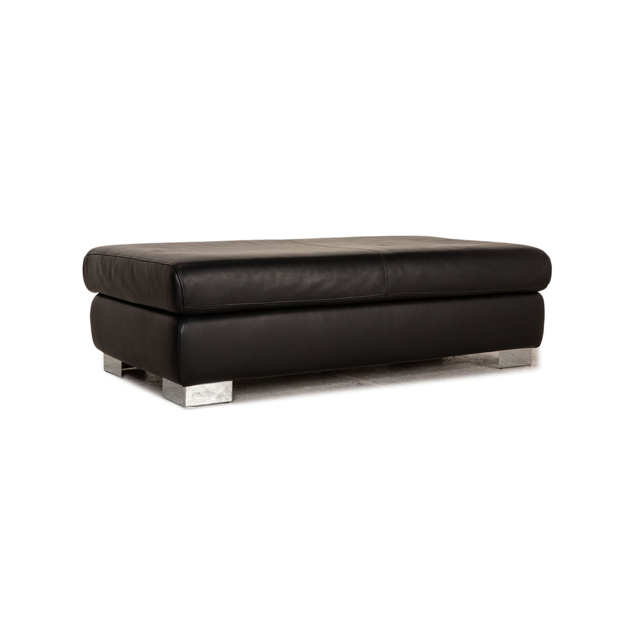 Ewald Schillig Leder Hocker Schwarz